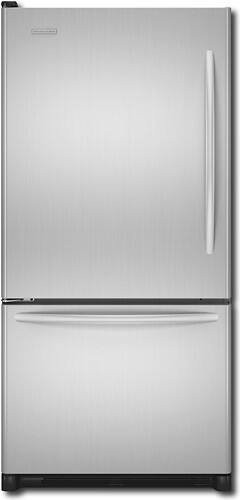 Front Standard. KitchenAid - 22.3 Cu. Ft. Bottom-Mount Refrigerator - Stainless-Steel.