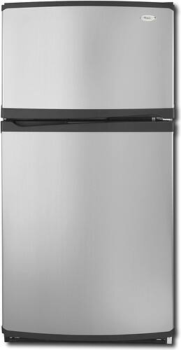 Front Standard. Whirlpool - 21.8 Cu. Ft. Top-Mount Refrigerator - Stainless-Steel.