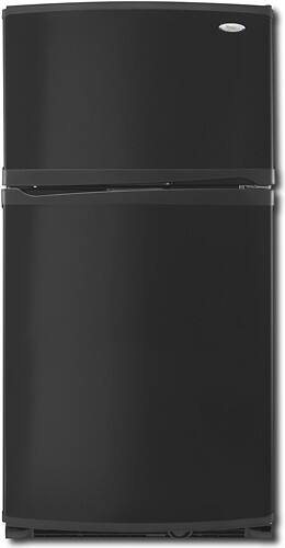 Front Standard. Whirlpool - 18.9 Cu. Ft. Top-Mount Refrigerator - Black-on-Black.