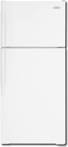 Front Standard. Whirlpool - 14.4 Cu. Ft. Top-Mount Refrigerator - White-on-White.
