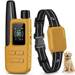 GlowWise - 4200FT Remote Dog Training Collar, 4 Modes, IPX8, Security Lock, Rechargeable eCollar for 10-120lbs Dogs - Yellow