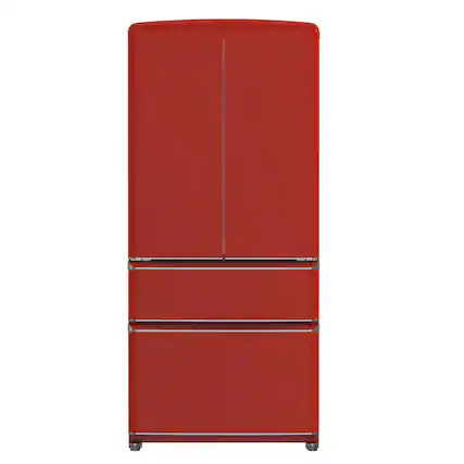 Front. Forno Appliances - Luigi 18 Cu. Ft. French Door Refrigerator with Handle-free Design - Red.