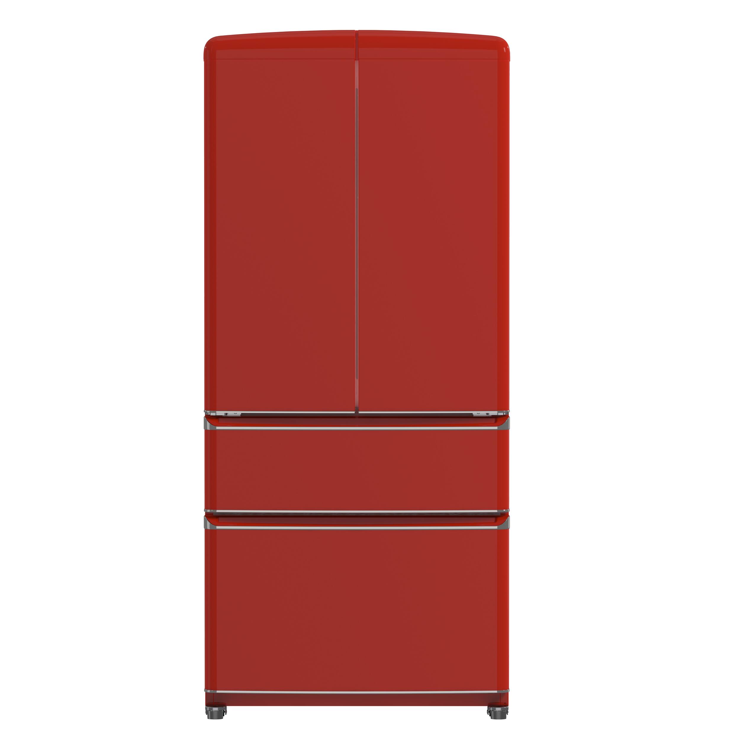 Front. Forno Appliances - Luigi 18 Cu. Ft. French Door Refrigerator with Handle-free Design - Red.