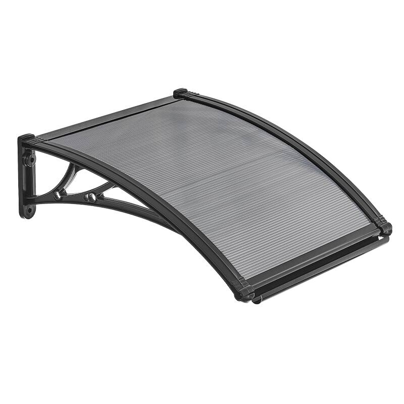 Alt View 5. VEVOR - Awnings for Door Entrance, 24 x 24 in, Exterior Front Door Window Awnings with Drainage & ABS Bracket - Smoke Gray.