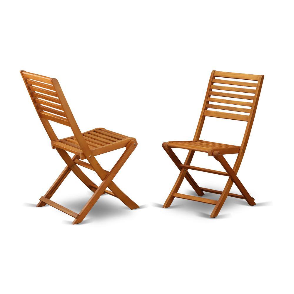Angle. East West Furniture - Wooden Patio Set Natural Oil - Brown.