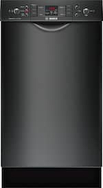 Bosch - 300 Series 18" Front Control Tall Tub Built-In Dishwasher with Stainless-Steel Tub - Black - Front_Standard