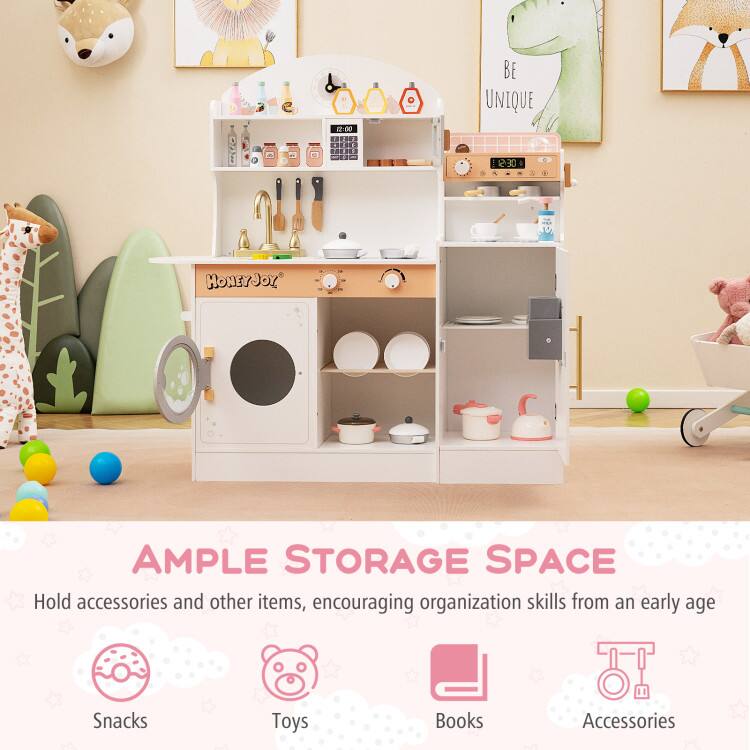 12:00 BE UNIQUE  
DESI HONEYJOY  
AMPLE STORAGE SPACE  
Hold accessories and other items, encouraging organization skills from an early age  
Snacks  
Toys  
Books  
Accessories