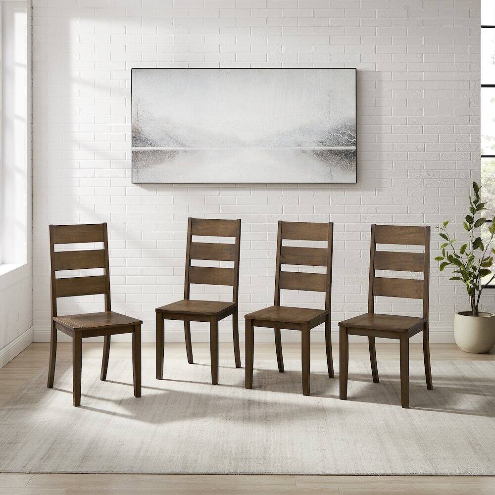 Alt View 4. Crosley Furniture - Joanna 4-Piece Ladder-Back Dining Chair Set - Black.