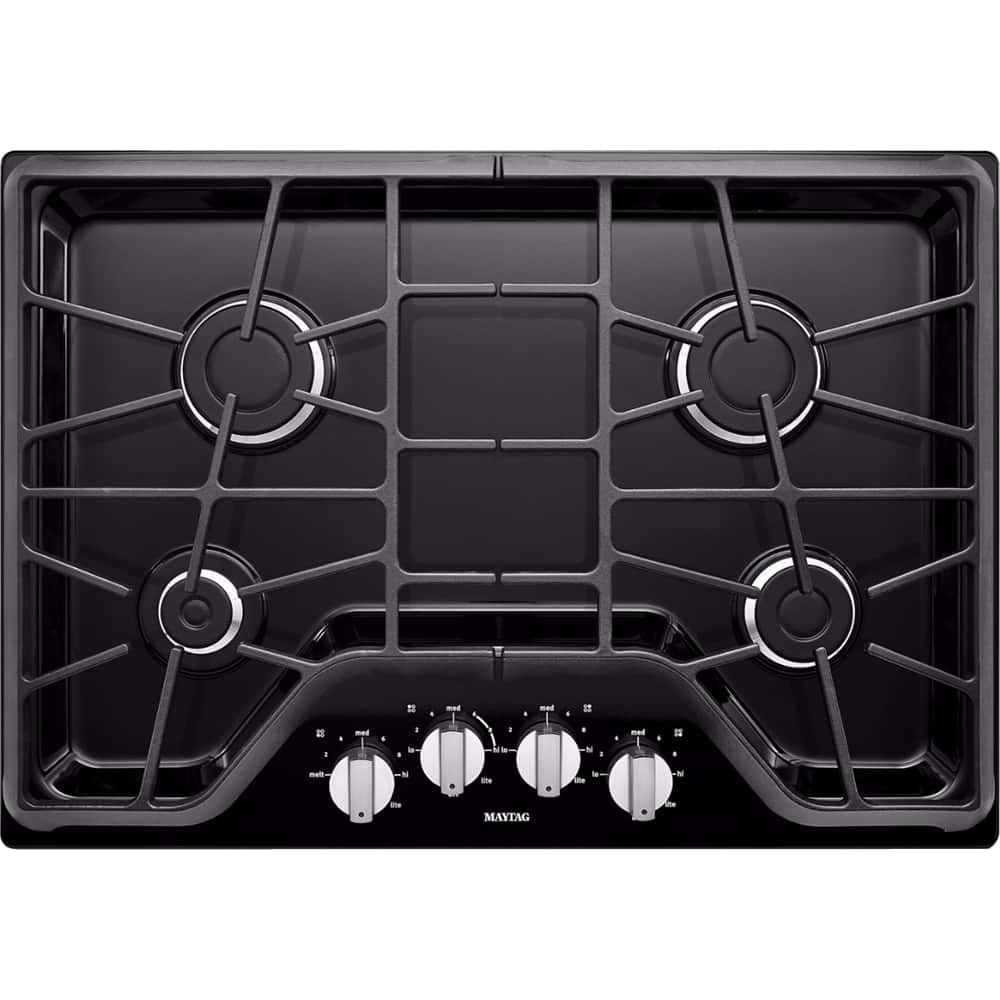 Maytag - 30" Built-In Gas Cooktop - Black - Larger Front
