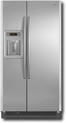 Front Standard. Maytag - 25.3 Cu. Ft. Side-by-Side Refrigerator with Thru-the-Door Ice and Water - Apollo Gray.