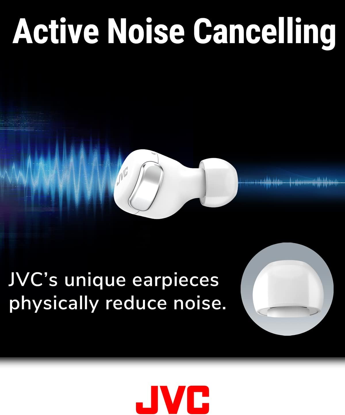 Active Noise Cancelling

JVC's unique earpieces physically reduce noise.