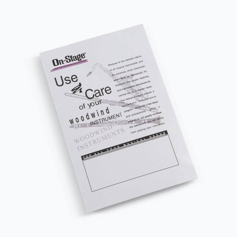 Use Care of your Woodwind Instrument

Because of the delicate nature of all musical instruments, and the extremely close tolerances of which they are maintained, it is important that proper cleaning and maintenance procedures be carried out on a regular basis. The following pages contain a systematic maintenance program which, if followed with a few simple ideas and precautions, will greatly increase the satisfaction you will derive from playing your instrument.

WOODWIND INSTRUMENTS

FOR ALL YOUR MUSICAL NEEDS