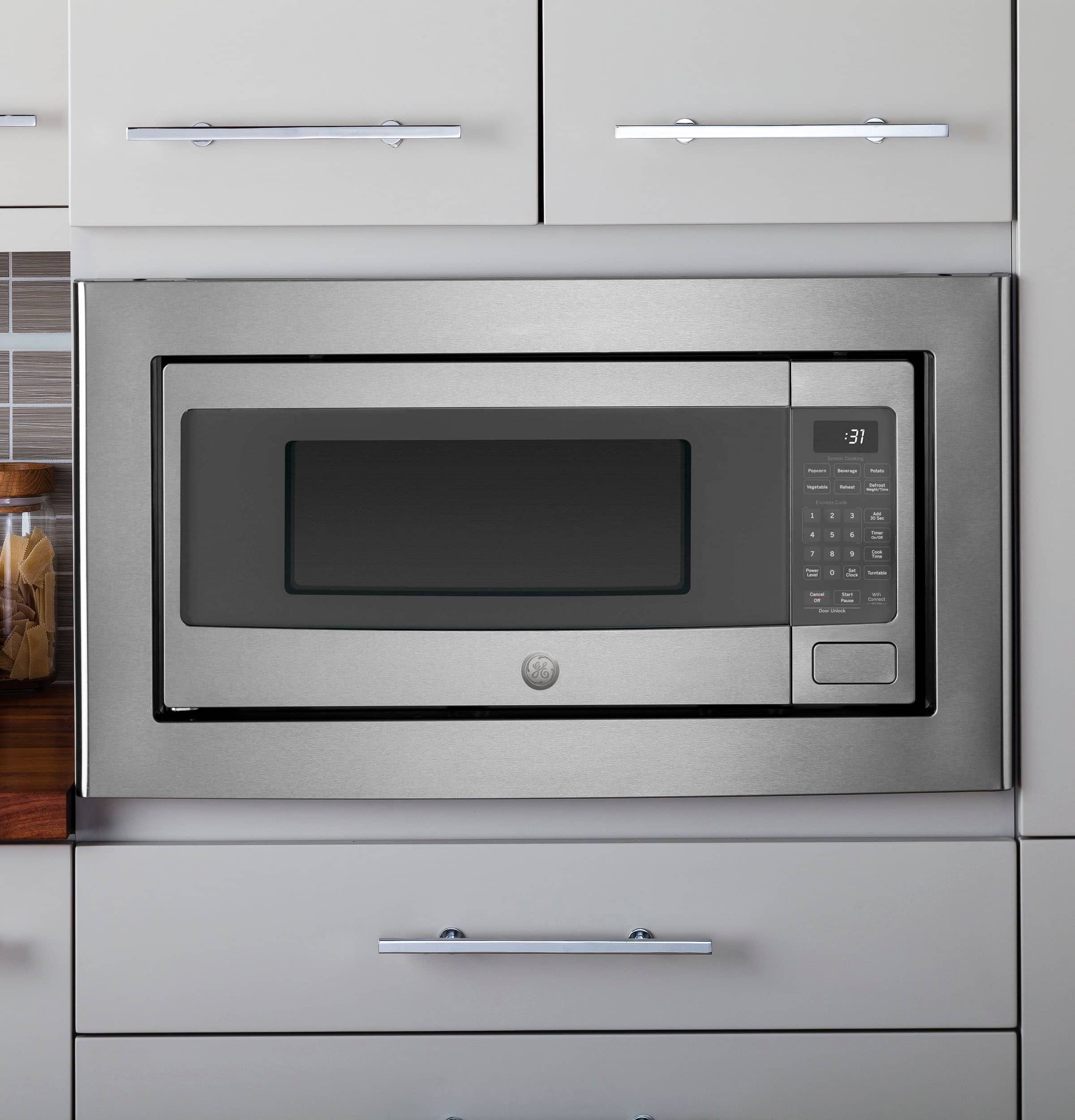 Alt View 15. GE Profile - 1.1 Cu. Ft. Countertop Microwave with Sensor Cooking and Built-In Capable Option - Stainless Steel.