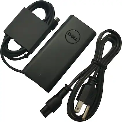 Front. Dell - 65W USB-C Laptop Charger for Dell Latitude 3340, 3440, 3540, 5340, 5440, 5540, 7340, 7440, 7640 & 9440 2-in-1 with Power.