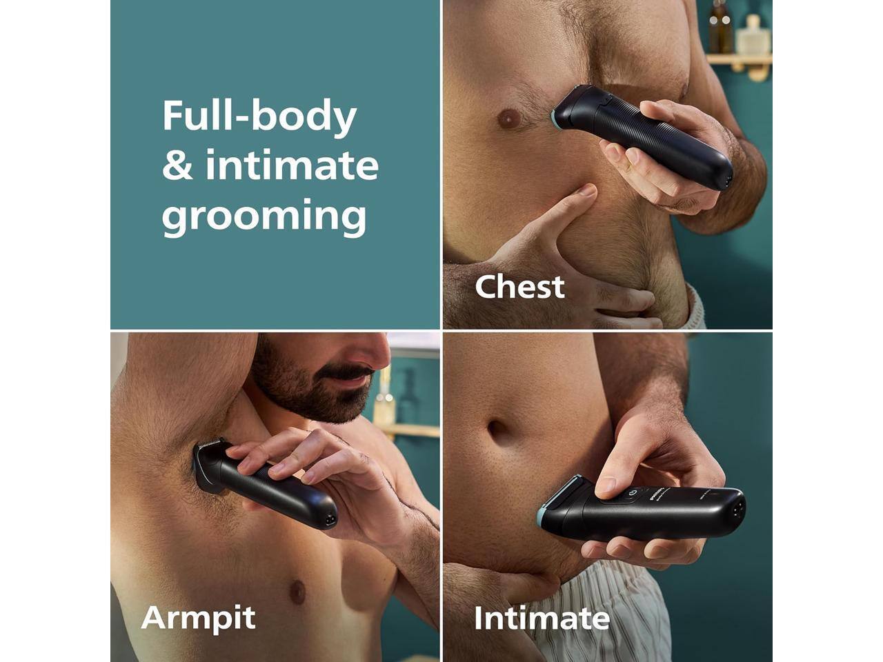 Full-body & intimate grooming  
Chest  
Armpit  
Intimate
