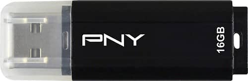 Front. PNY - Classic Attaché 16GB USB 2.0 Flash Drive - Black/Clear.