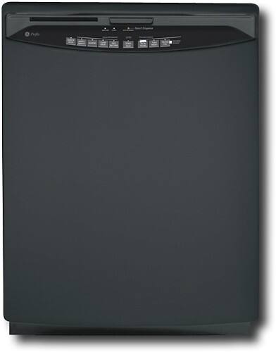 Front Standard. GE - Profile 24" Tall Tub Built-In Dishwasher - Black-on-Black.