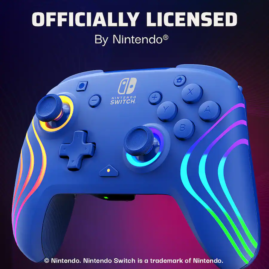 PDP Afterglow Wave Wireless RGB Gaming Controller for Nintendo Switch ...
