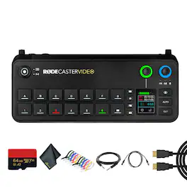 RODE - RODECaster Video All-in-One Production Console + 64GB Memory Card + More (Bundle)