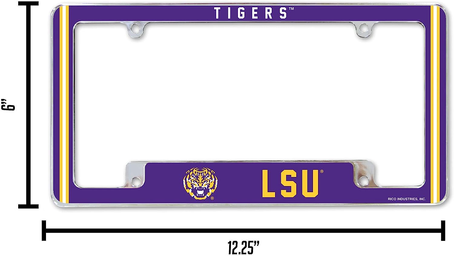 TIGERS™  
LSU  
RICO INDUSTRIES, INC.  

6"  
12.25"