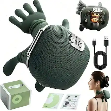 Front. Cubilan - 4D Shiatsu Neck and Shoulder Massager with Heat Wireless Deep Tissue Massage Pillow - Green.