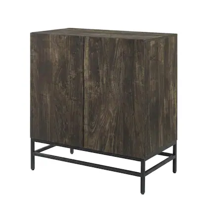 Front. Crosley Furniture - Jacobsen Bar Cabinet - Brown Ash.