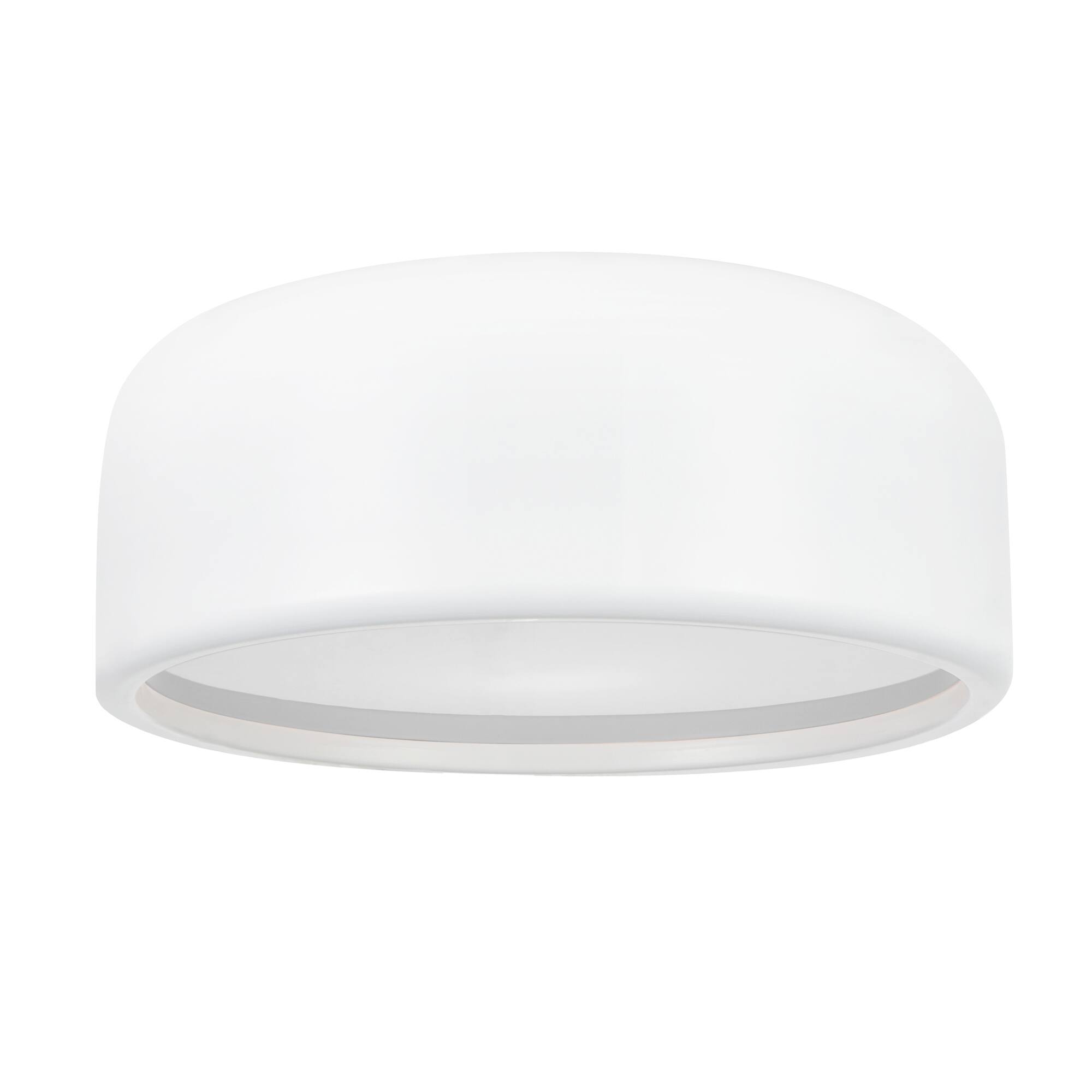 Alt View 1. CWI Lighting - Campton 2 Light Drum Shade Flush Mount With White Finish - White.