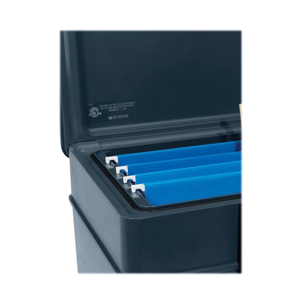 Alt View 11. First Alert - 0.59 Cu. Ft. Water-Resistant Safe for CDs and DVDs with Key Lock - Slate.