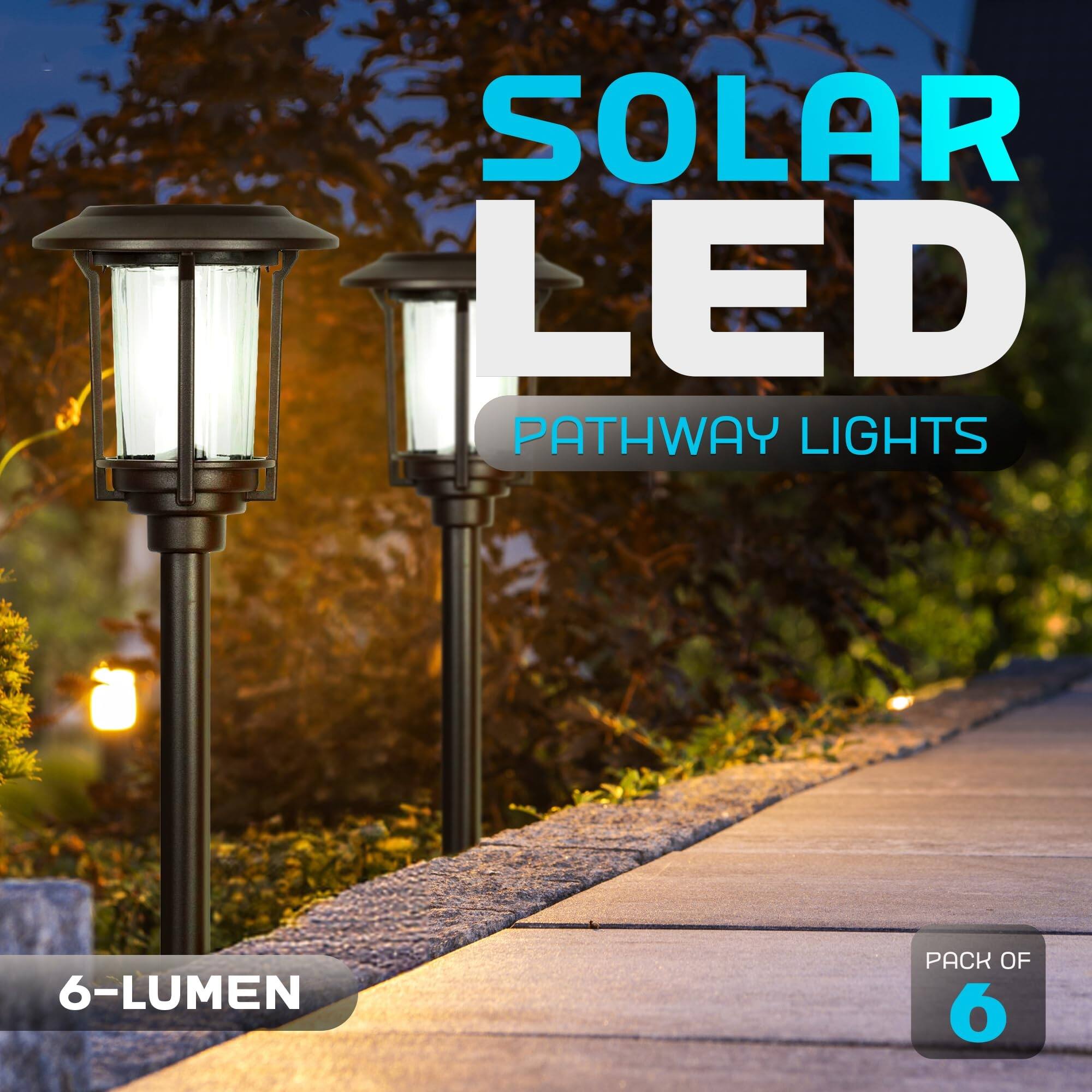 SOLAR LED PATHWAY LIGHTS  
6-LUMEN PACK OF 6