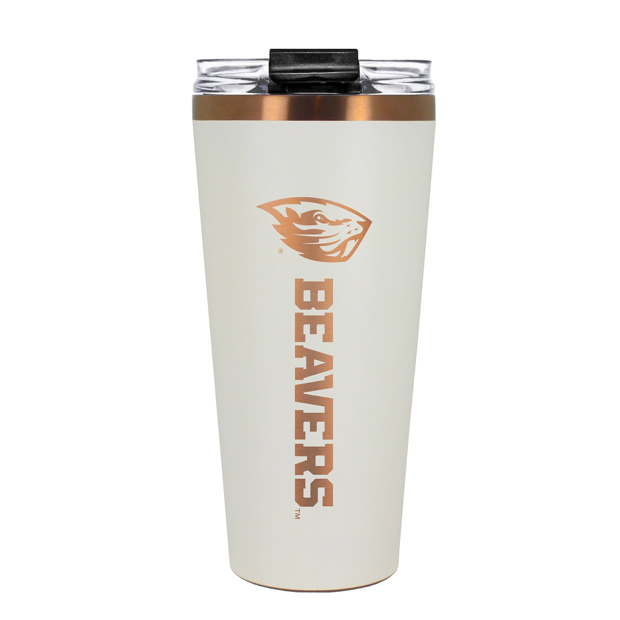 Front. Great American Products - Oregon State Beavers 30oz. Big Slim Tumbler - Cream.