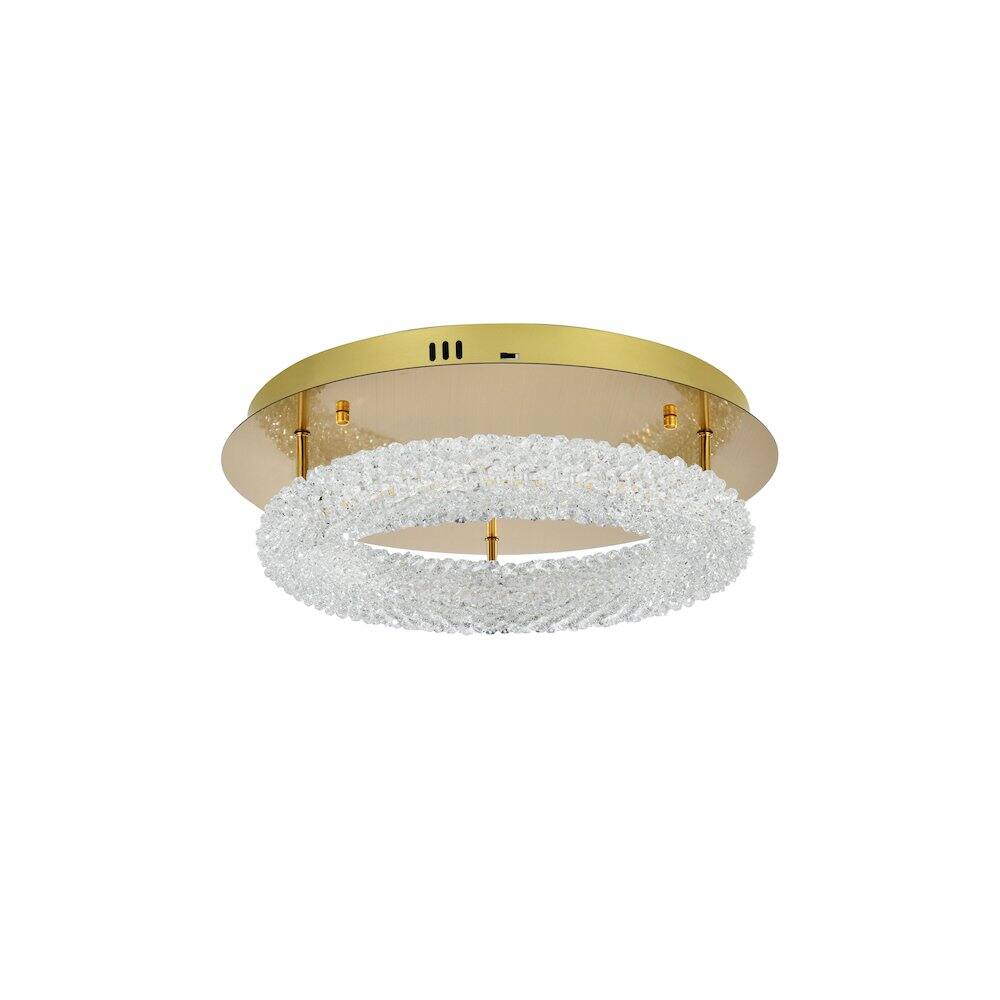 Angle. Elegant Lighting - Bowen 18 inch Adjustable LED Flush Mount Ceiling Light in Satin Gold - Satin Gold.
