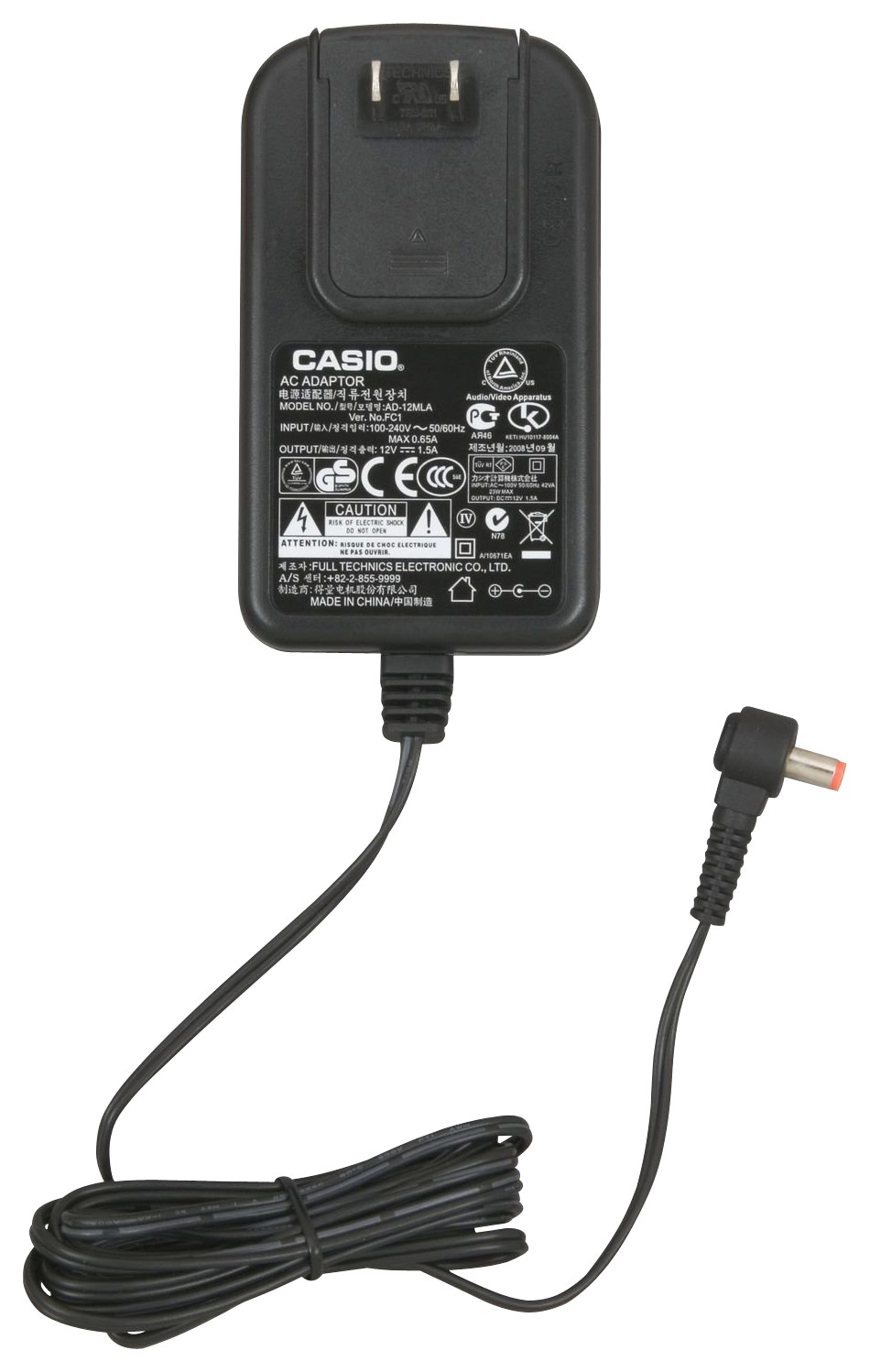 Casio AC Adapter Power Supply Black CAS AD12M - Best Buy