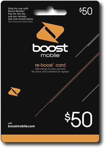  Boost Mobile - Re-Boost $50 Prepaid Wireless Airtime Card