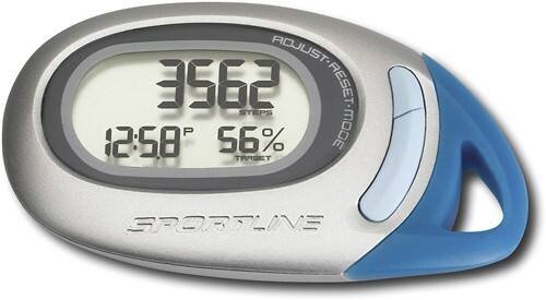 Front Standard. Sportline - Traq Any-Wear Pedometer - Black.