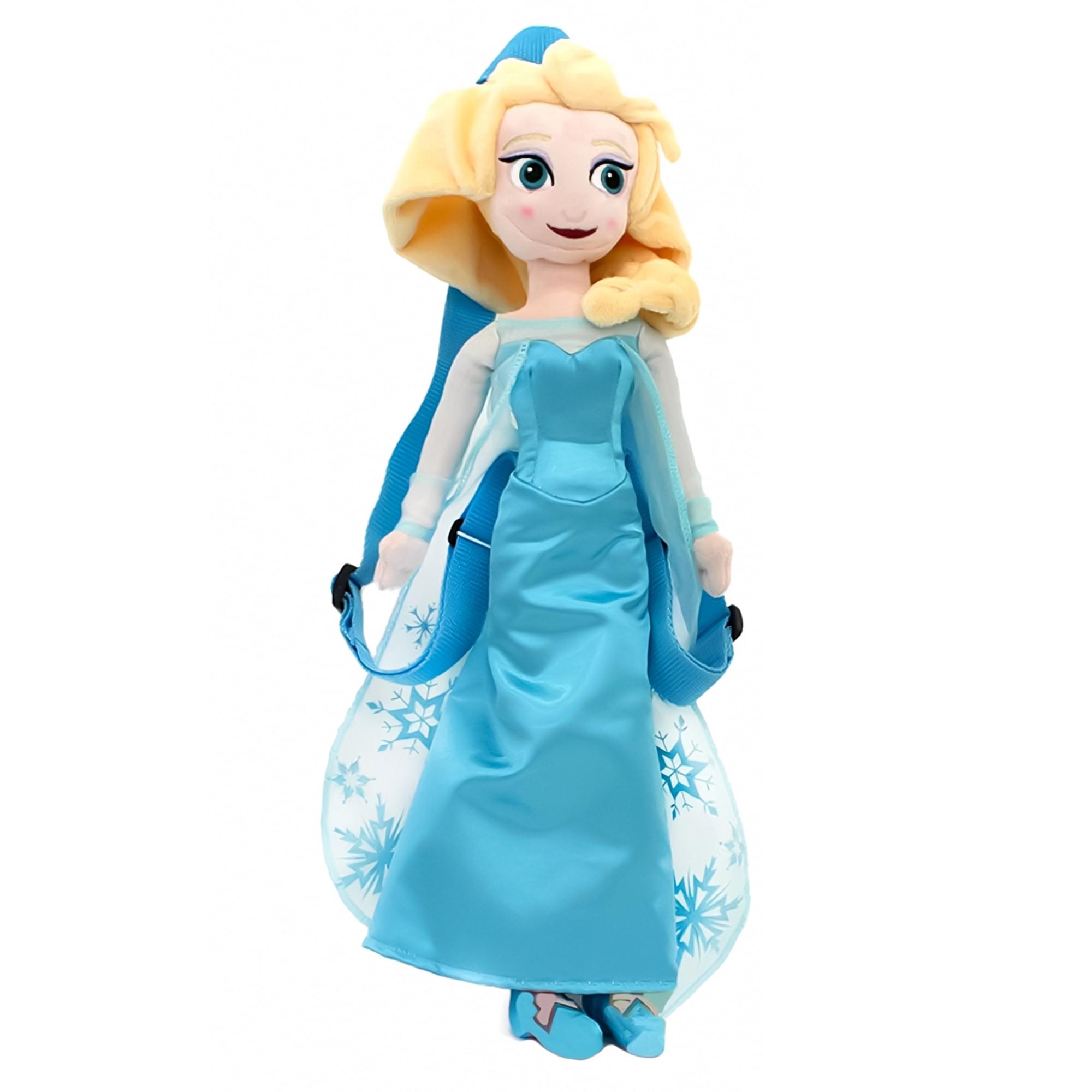 Alt View 1. Fast Forward - Frozen 14" Plush Backpack- Elsa - Blue.