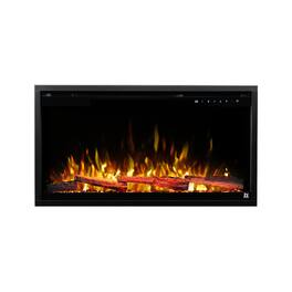Touchstone Home Products - 36 in. Wall Mounted Recessed Sideline Elite Pro Smart Electric Fireplace 1500W - Black