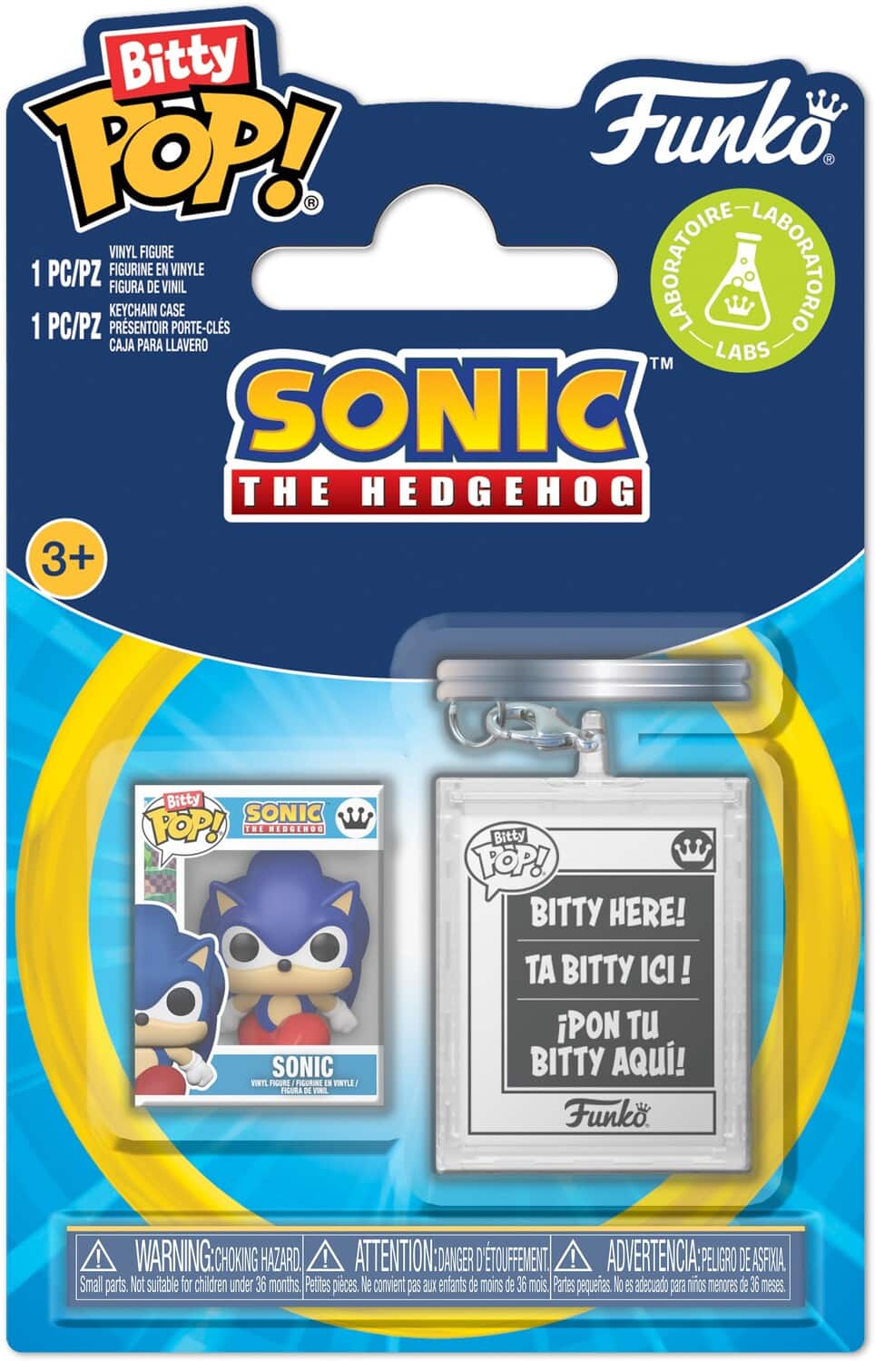 Funko - Bitty POP! & Accessory: Sonic - Sonic with Keychain - COLLECTIBLES - Multicolor