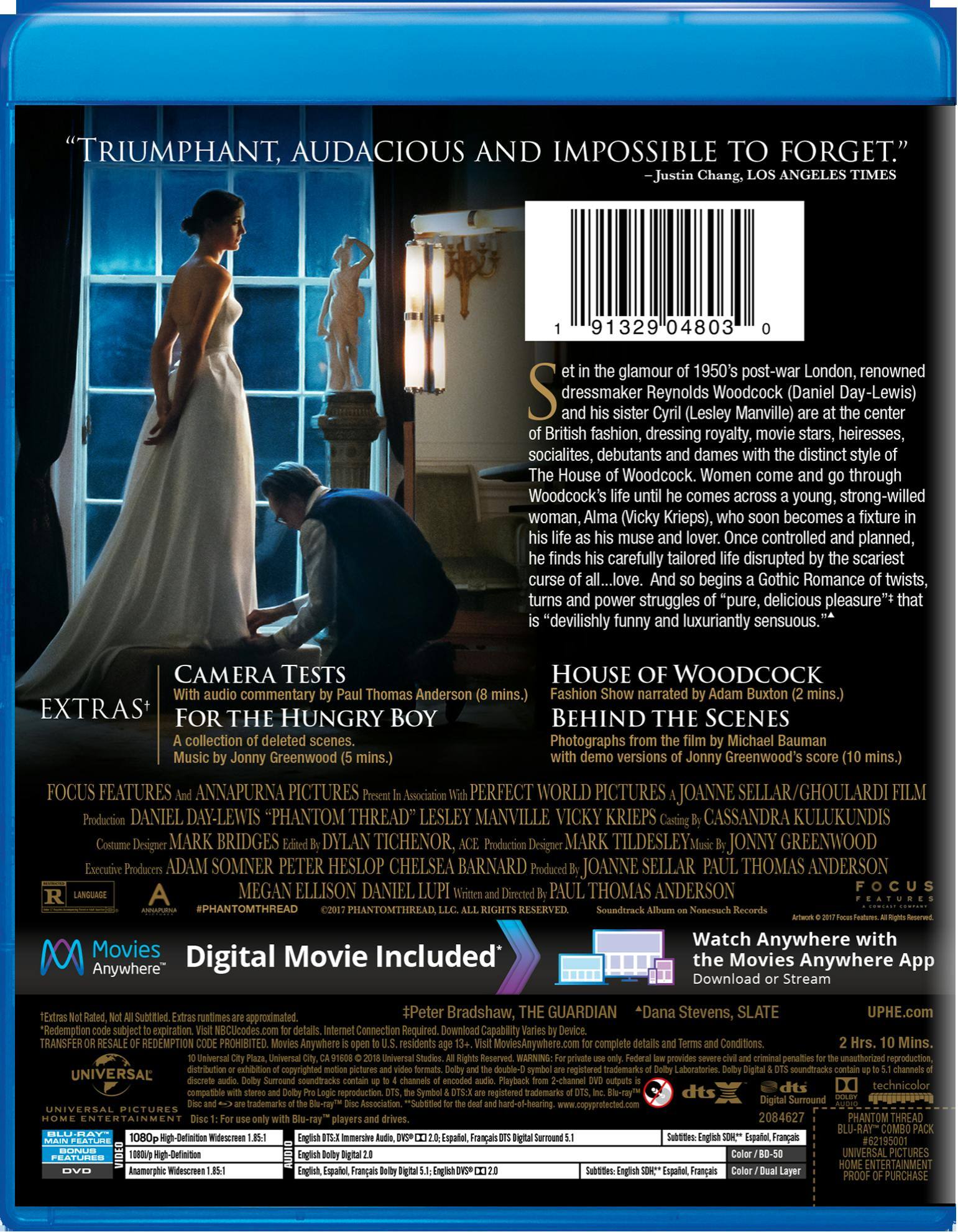 Angle. Phantom Thread (DVD + Digital) [Blu-ray].