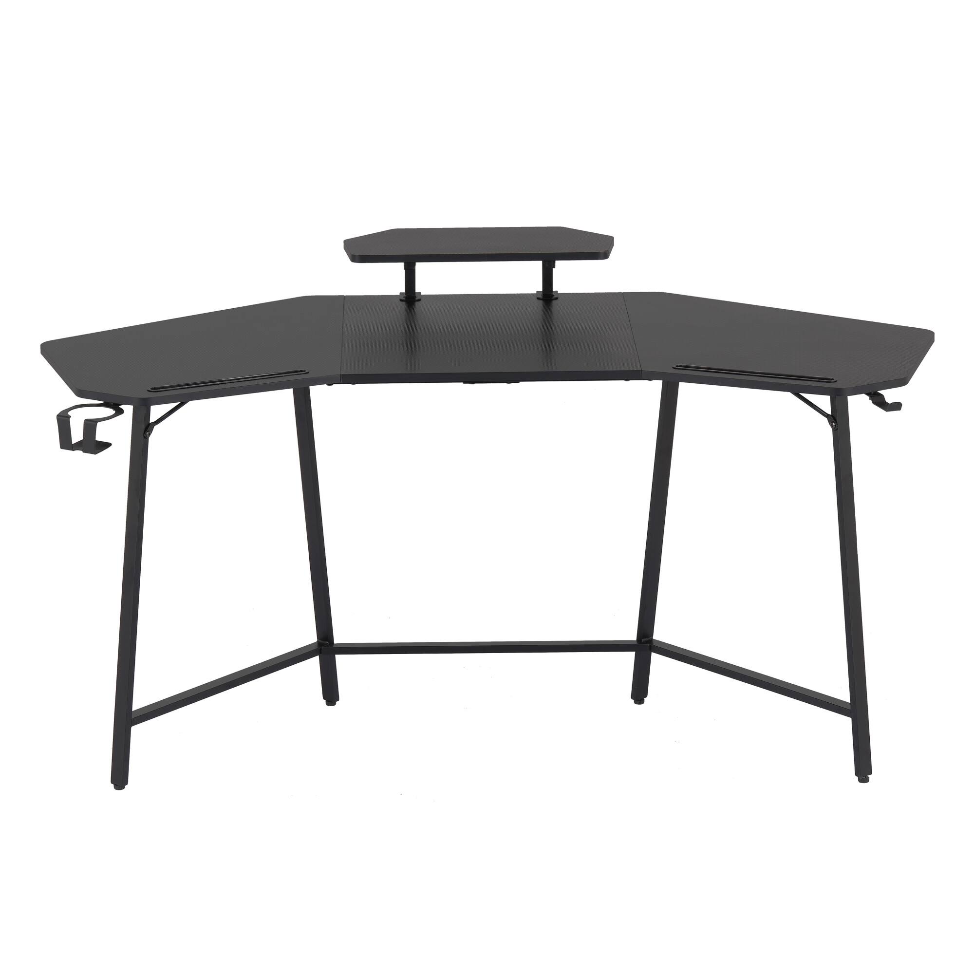 Alt View 8. GOODSILO - Premium Gaming Desk with Integrated Shelf and Convenient Accessory Holders for Enhanced Gaming Experience - Black.