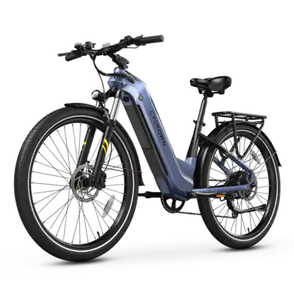 Front. CYCROWN - Urban X Commuter Ebike(1000W Motor , 20MPH Top Speed , 90Miles Range , 48V 20Ah Battery) - Glacier Blue.