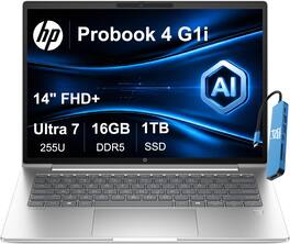 HP - Upgraded - ProBook 4 G1i 14" FHD+ AI Notebook - ProBook 440 - Intel Ultra 7 255U - 16GB Memory - 1TB SSD - Windows 11 Pro - Silver