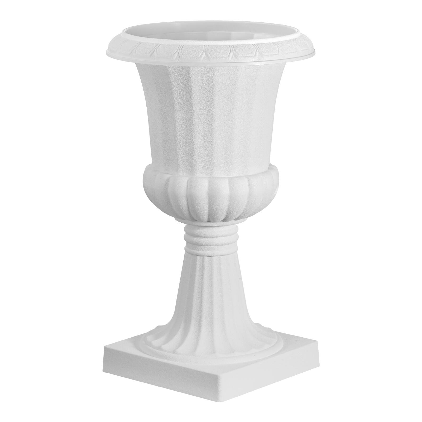 Alt View 5. VEVOR - Plastic Urn Planters, 9.8 x 16.5 Inch, 2 Pack White Classic Flower Pots Front Porch Planters, Indoor & Outdoor Vase - White.