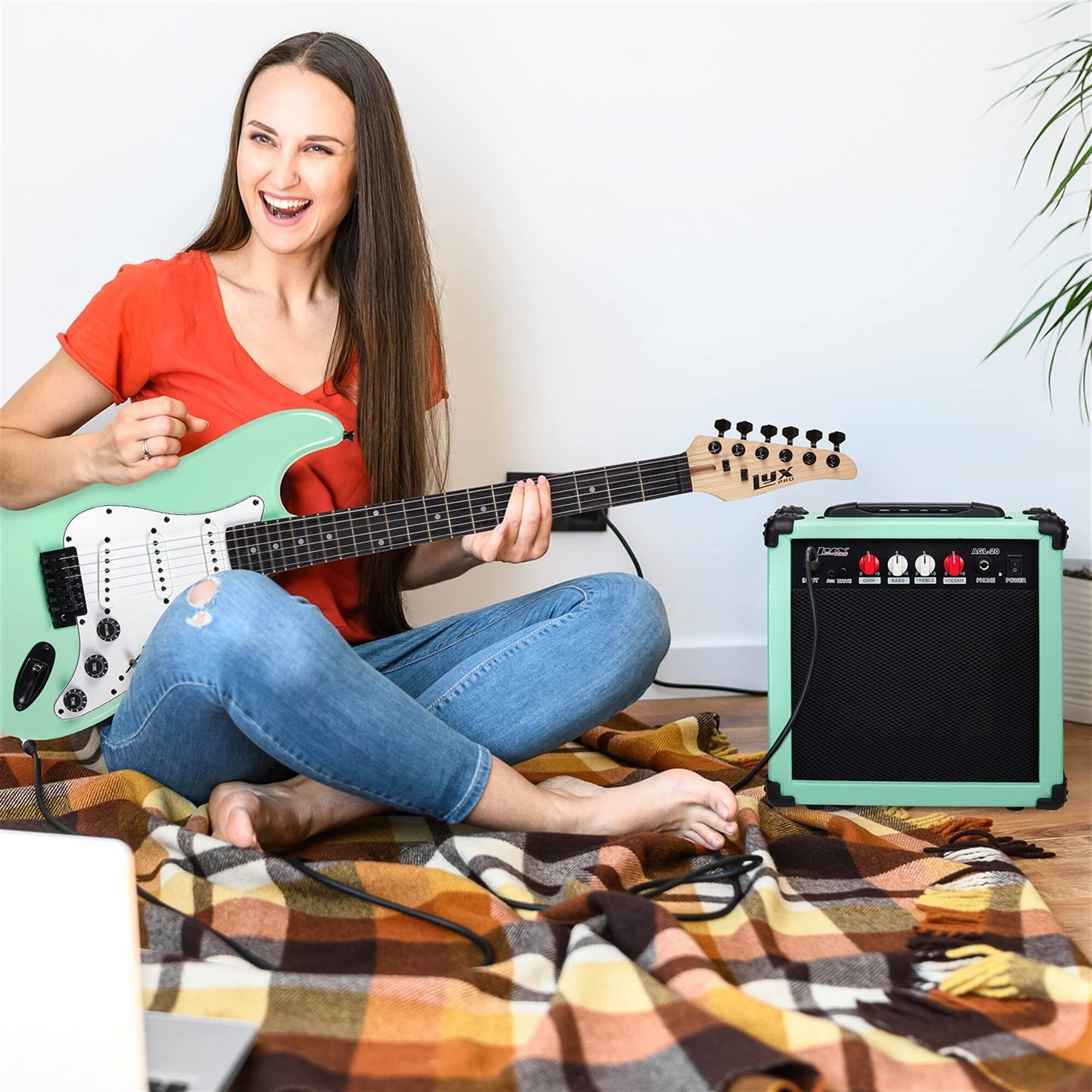 Alt View 5. Lyxpro - Electric Guitar Amp - 20 Watt Guitar Amplifier with Built-in Speaker Headphone Jack.