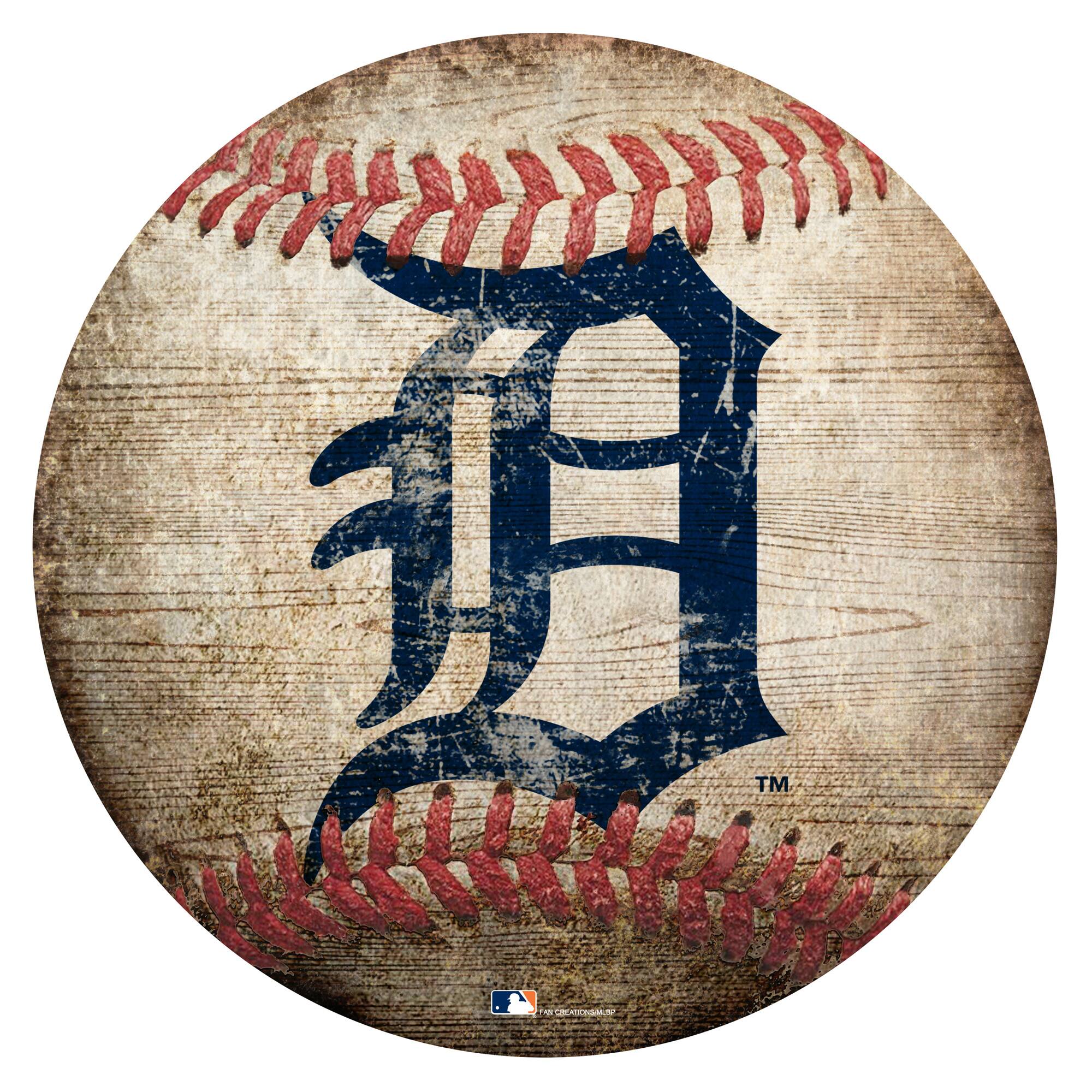 Detroit Tigers 12'' x 12'' Baseball Sign