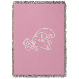 Chad & Jake - Tulane Green Wave Woven Blanket - Pink