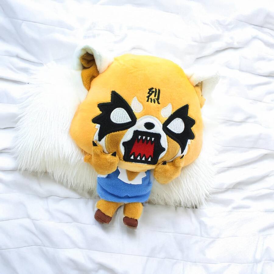 Enesco Aggretsuko Rage Face 7 Inch Collectible Plush Orange 6054366 ...
