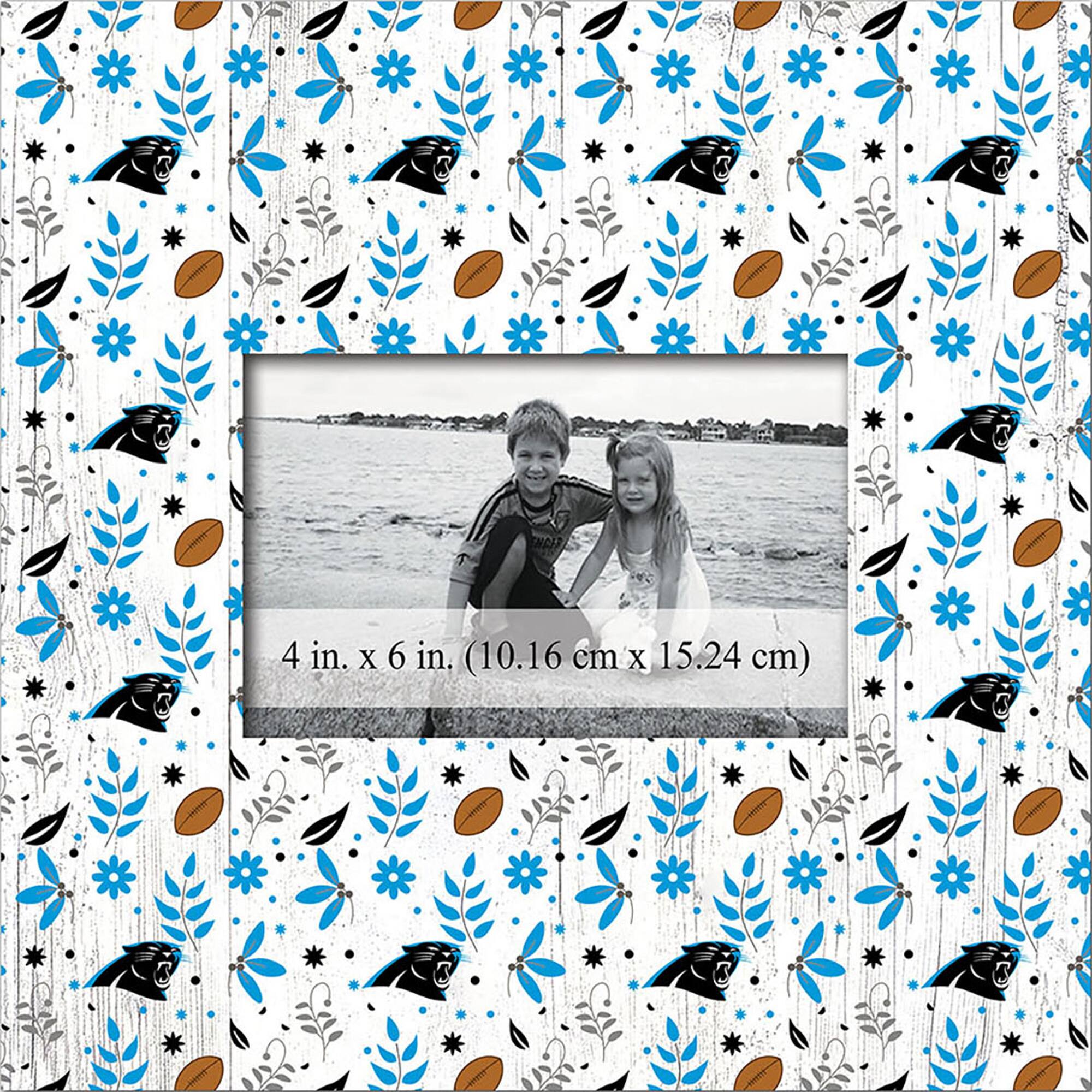 Carolina Panthers 10'' x 10'' Floral Pattern Frame