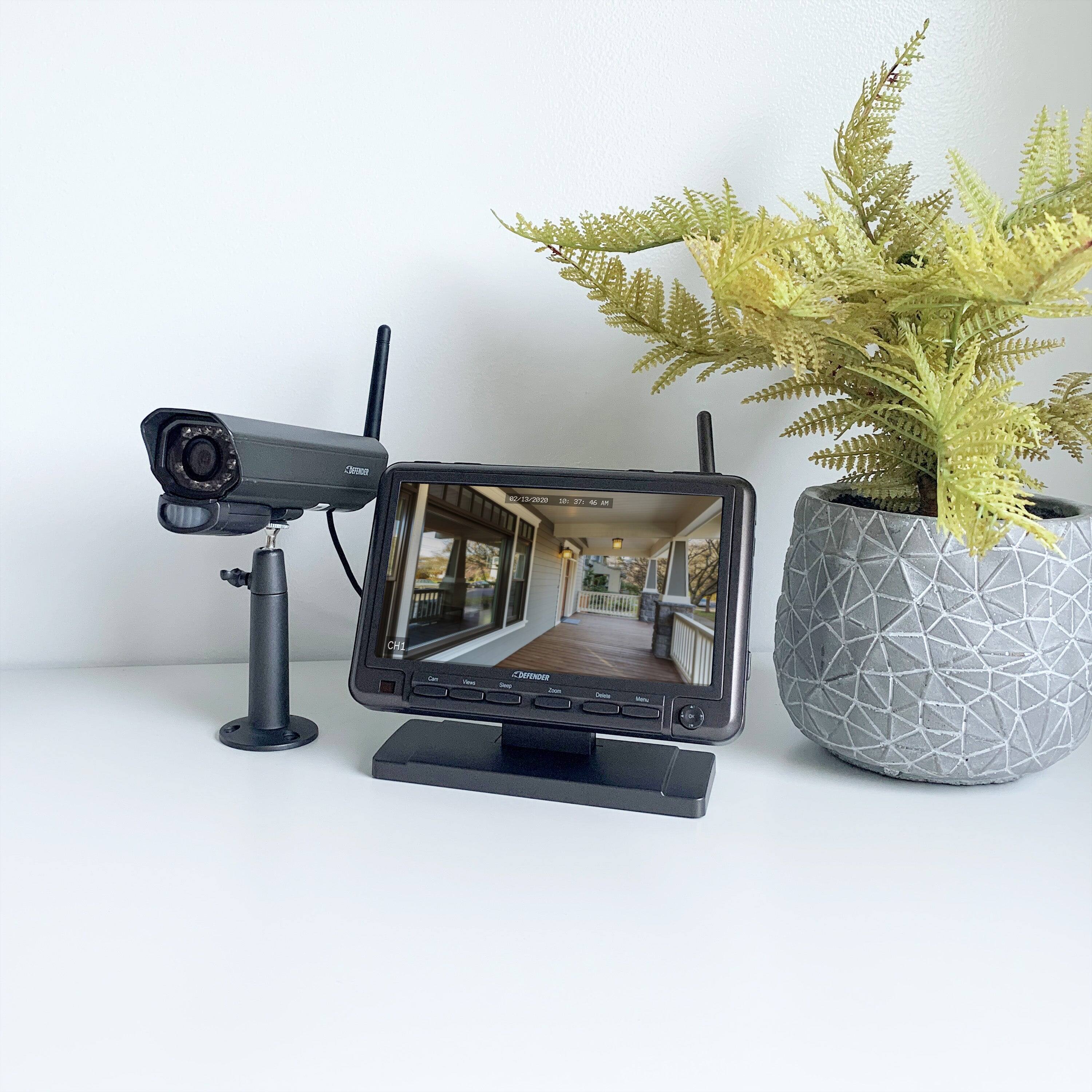 Alt View 1. Defender - Defender PhoenixM2 Non-WiFi. Plug-In Power Security System with 4 Metal Cameras - Black.