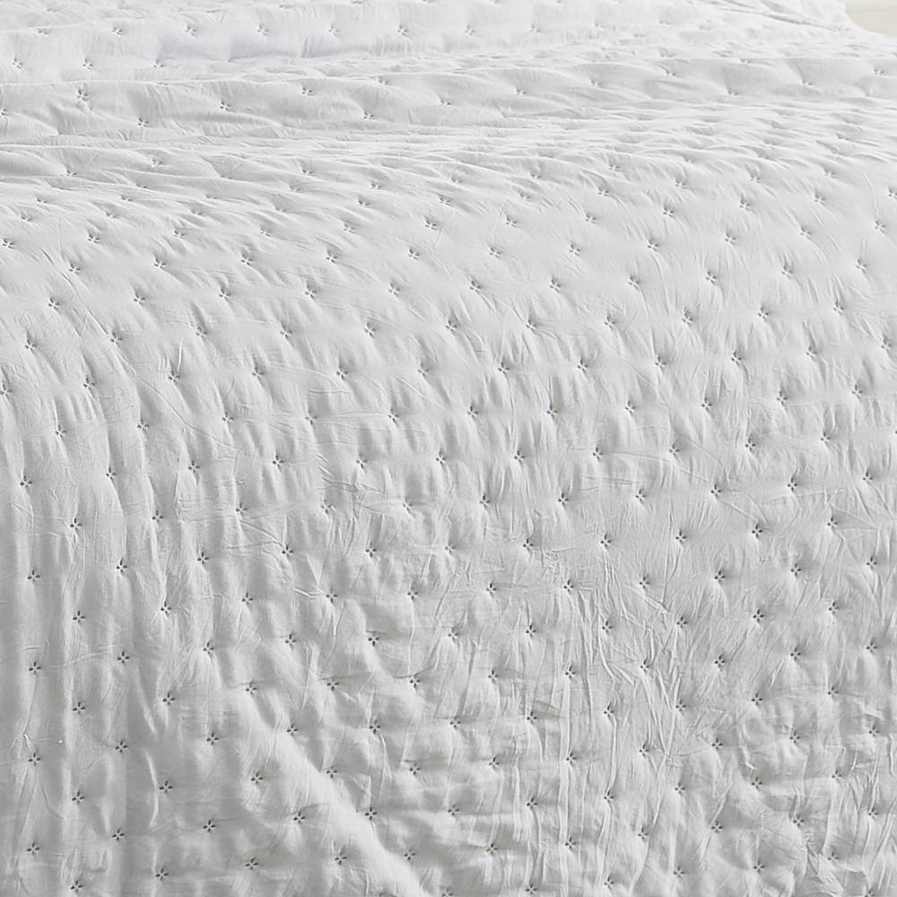 Alt View 3. RT Designers Collection - RT Designers Collection Cayla 3 Pieces Washed Pinsonic Lightweight Quilts Set King Size For Bedding Silver - Silver.