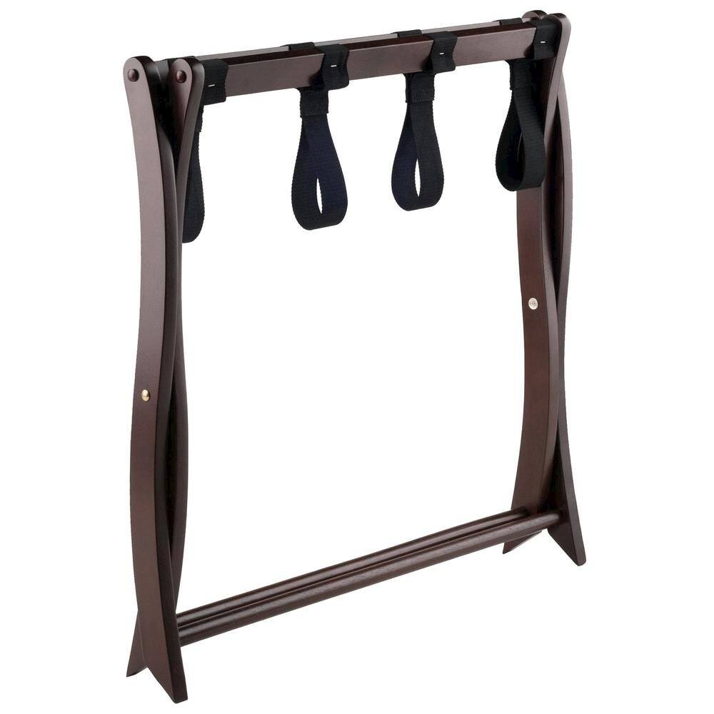 Alt View 2. FurniFact - Foldable Luggage Rack - Cappuccino.